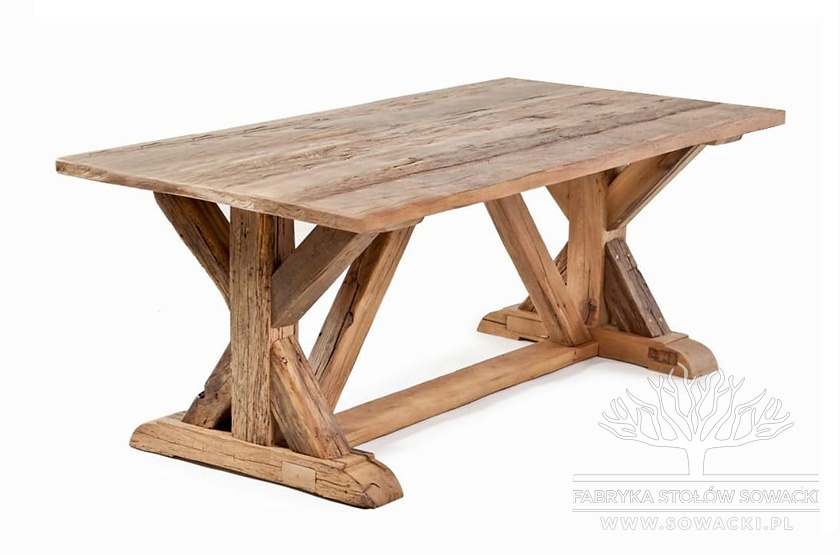 Stół starodawny, loftowy, z drewna rozbiórkowego